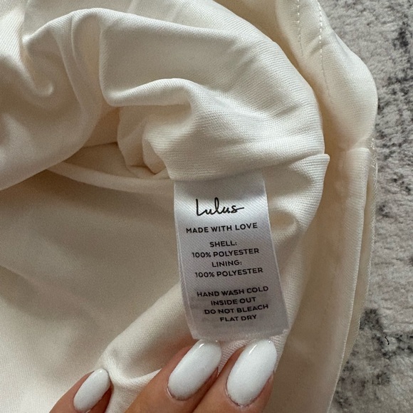 Lulus Flirtatious Poise Ivory Jacquard Bow Back Mini Dress Size Large NWT Bridal - Picture 7 of 11